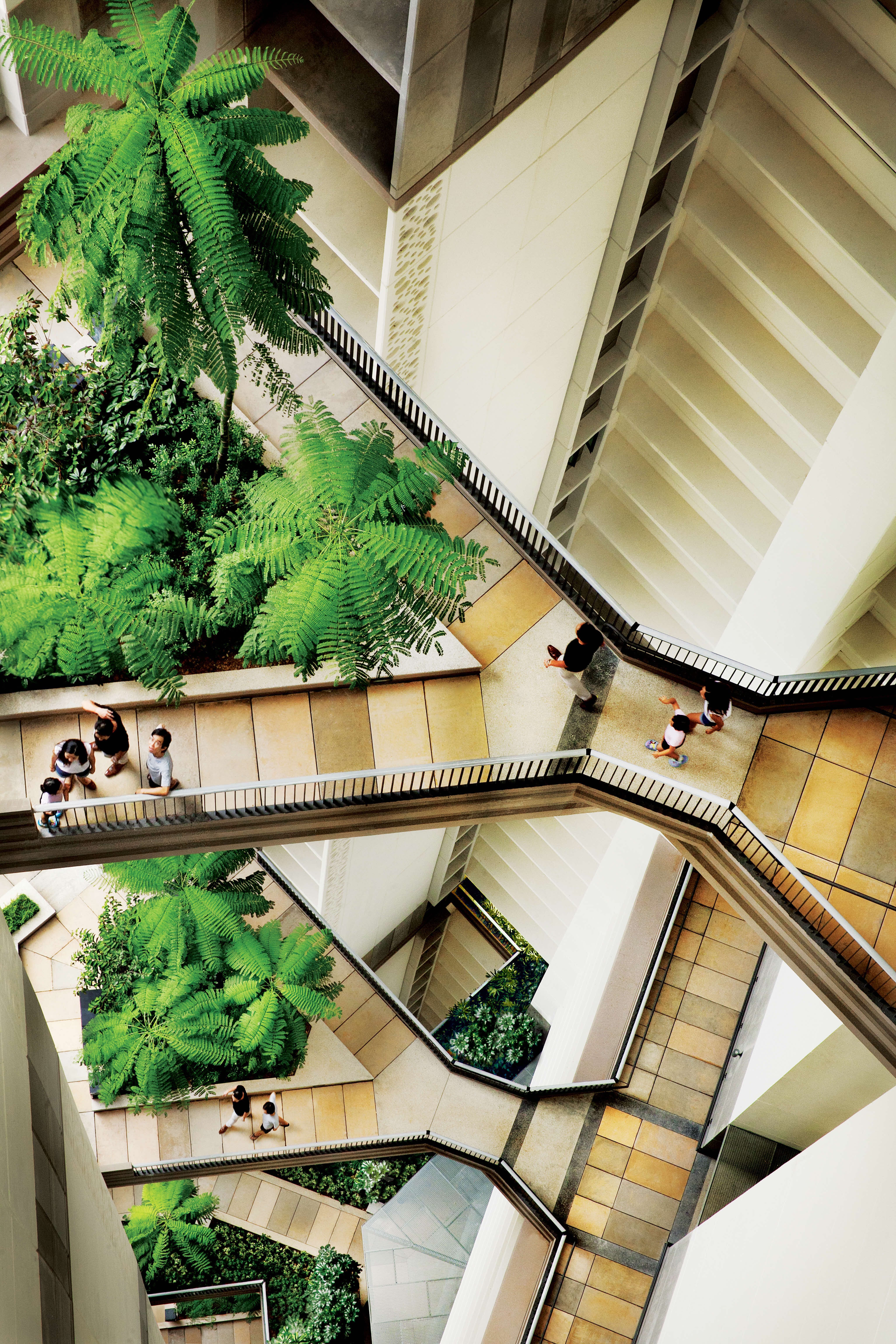 Photo of the building's stacked sky gardens